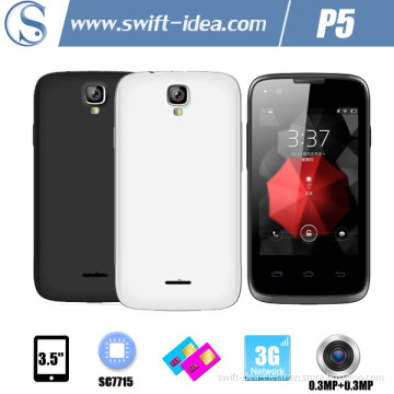 3.5 Inch HD Sc7715 Single Core Android 4.4 Dual SIM 3G Phone (P5)
